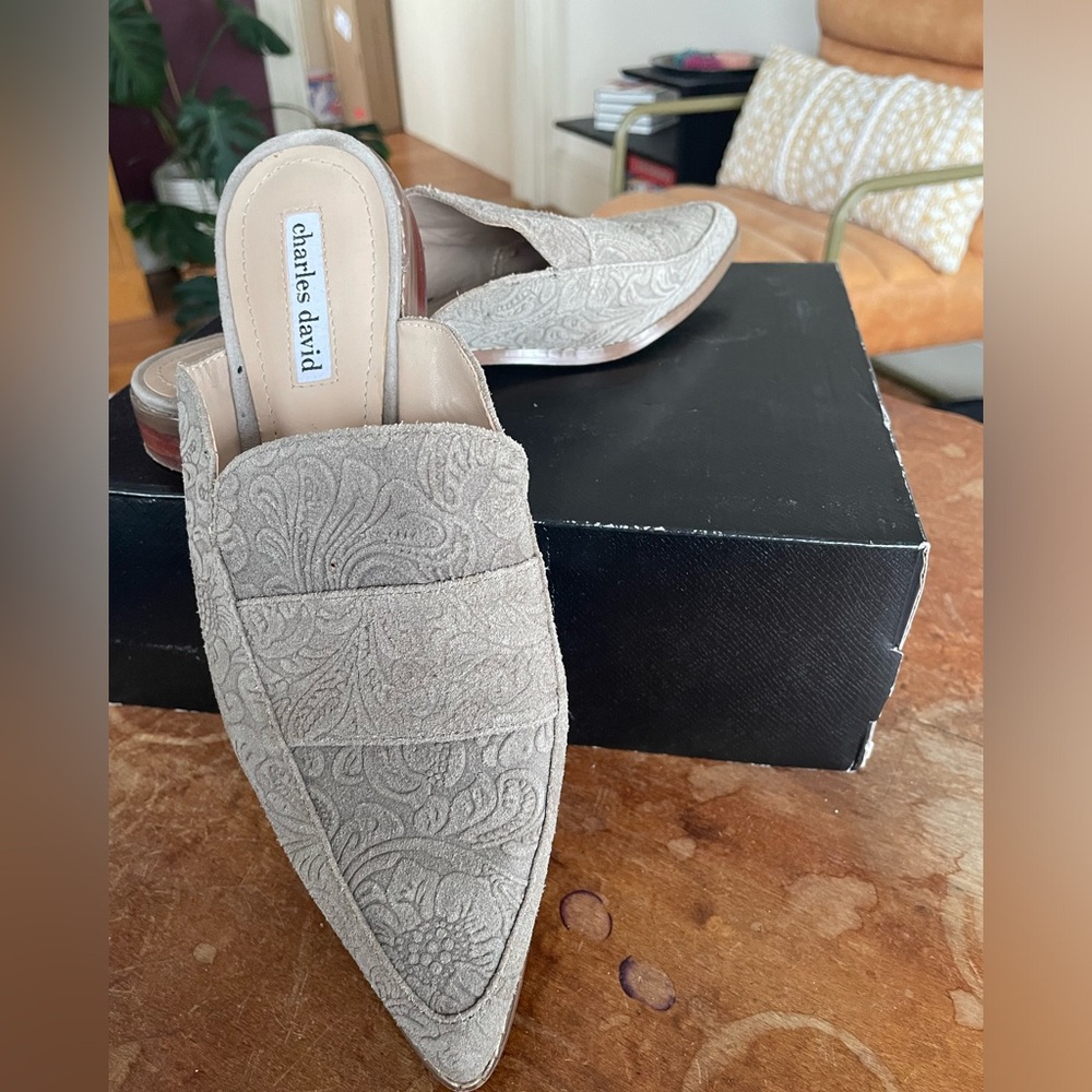 Green Suede Mules